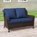 Weatherproof Rattan Two-Seat Patio Sofa