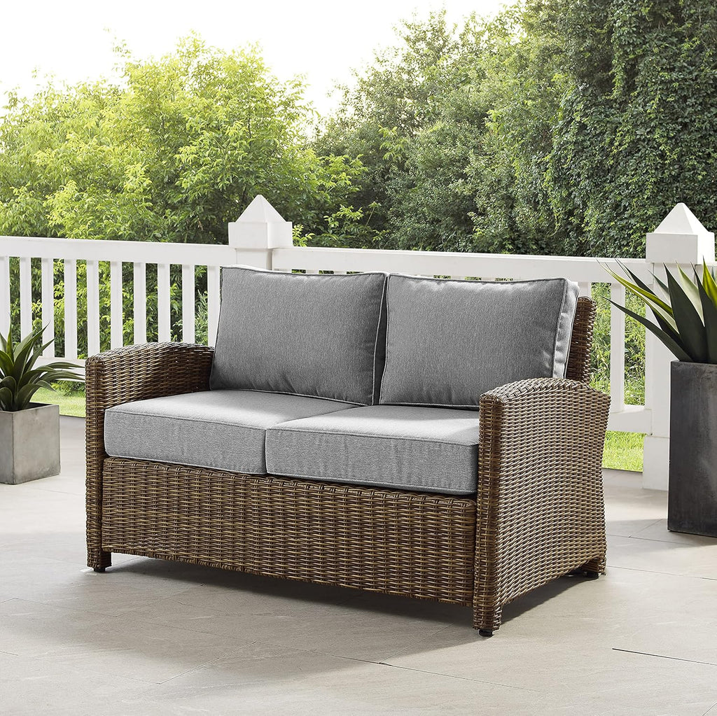 Wicker Two-Seat Outdoor Patio Loveseat